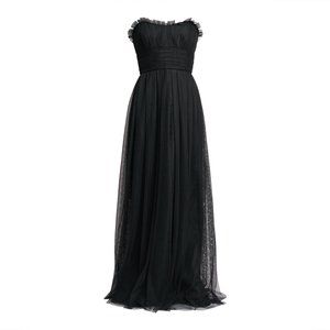 Vera Wang Dress Strapless Empire Black Tulle Floor Length 2